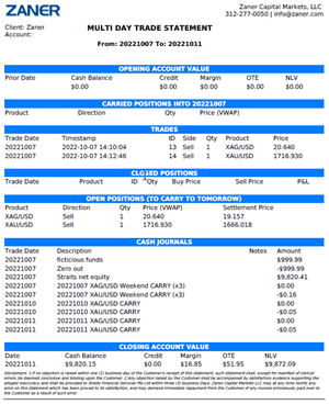 ZMhedge Statement Example